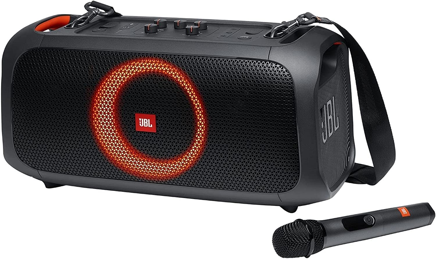 JBL PartyBox On-The-Go Portable Bluetooth Party Speaker with Built-in Lights and Wireless Mic - Black (JBLPARTYBOXGOBAM) - Recertified