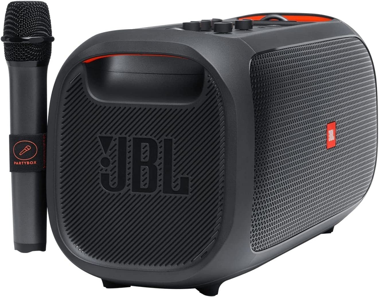 JBL PartyBox On-The-Go Portable Bluetooth Party Speaker with Built-in Lights and Wireless Mic - Black (JBLPARTYBOXGOBAM) - Recertified
