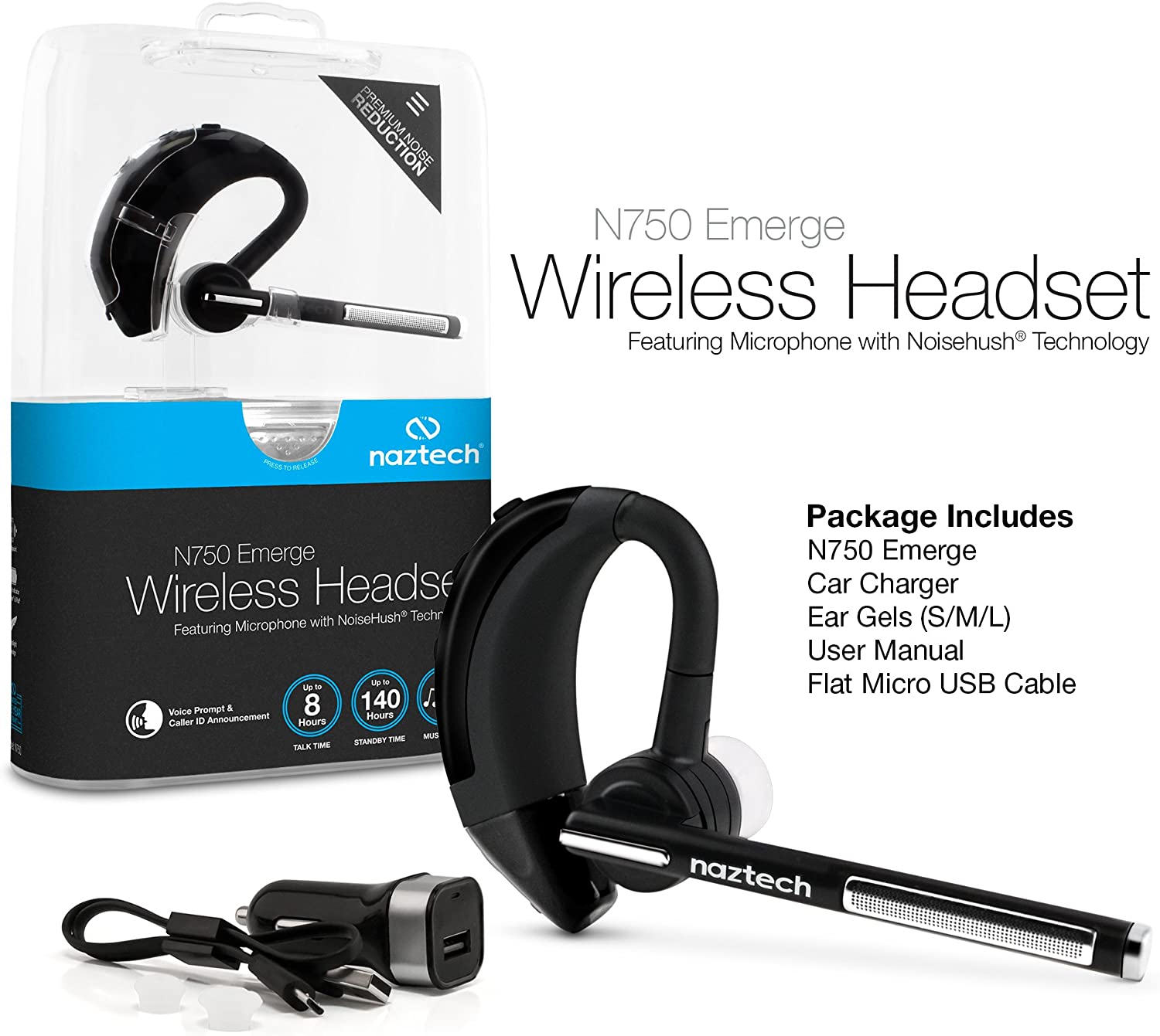 Naztech N750 Emerge Wireless Headset